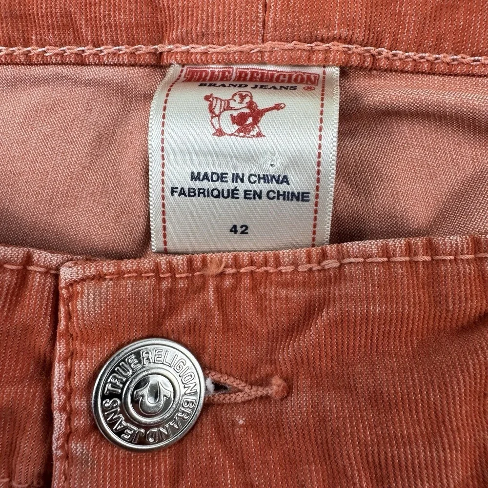 True Religion Orange Corduroy Bobby Mens Chino Short Size 42